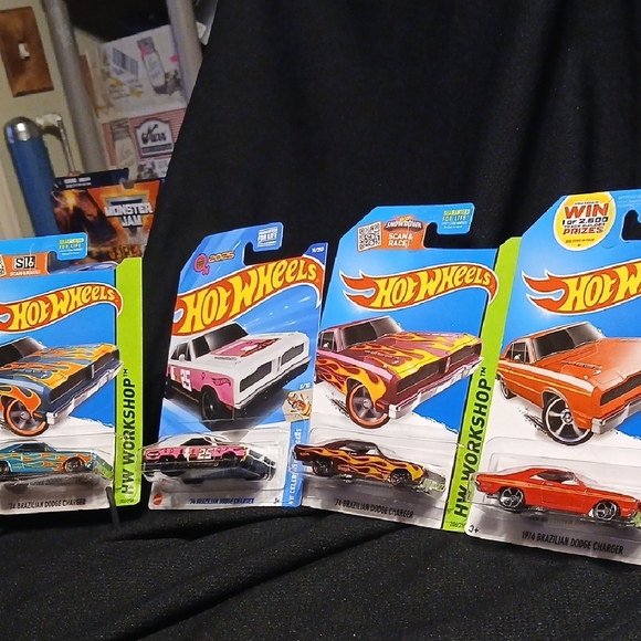 Hot Wheels Other - '74 BRAZILIAN DODGE CHARGER  4-Car Set - Multicolor. 2013. TO A 2025 Woman's DAY
